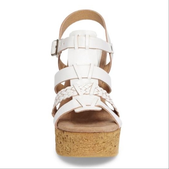 NIB Miles Vintage White Cork Platform Wedge Sandal - Picture 6 of 6